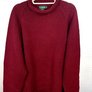 J. Crew vintage 90's OARSMAN Men's Rich Red Crewneck WOOL Sweater